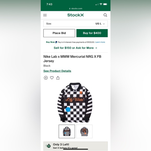 Off-White X Nike World Cup release soccer football jersey Sz XL EUC Mercurial - Picture 13 of 13